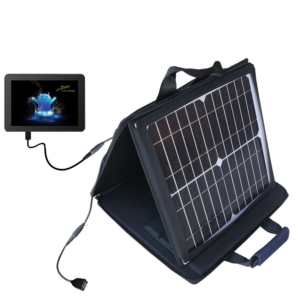 SunVolt Solar Charger compatible with the Nextbook Premium 8SE Next8P12 and one other device - charge from sun at wall outlet-like speed
