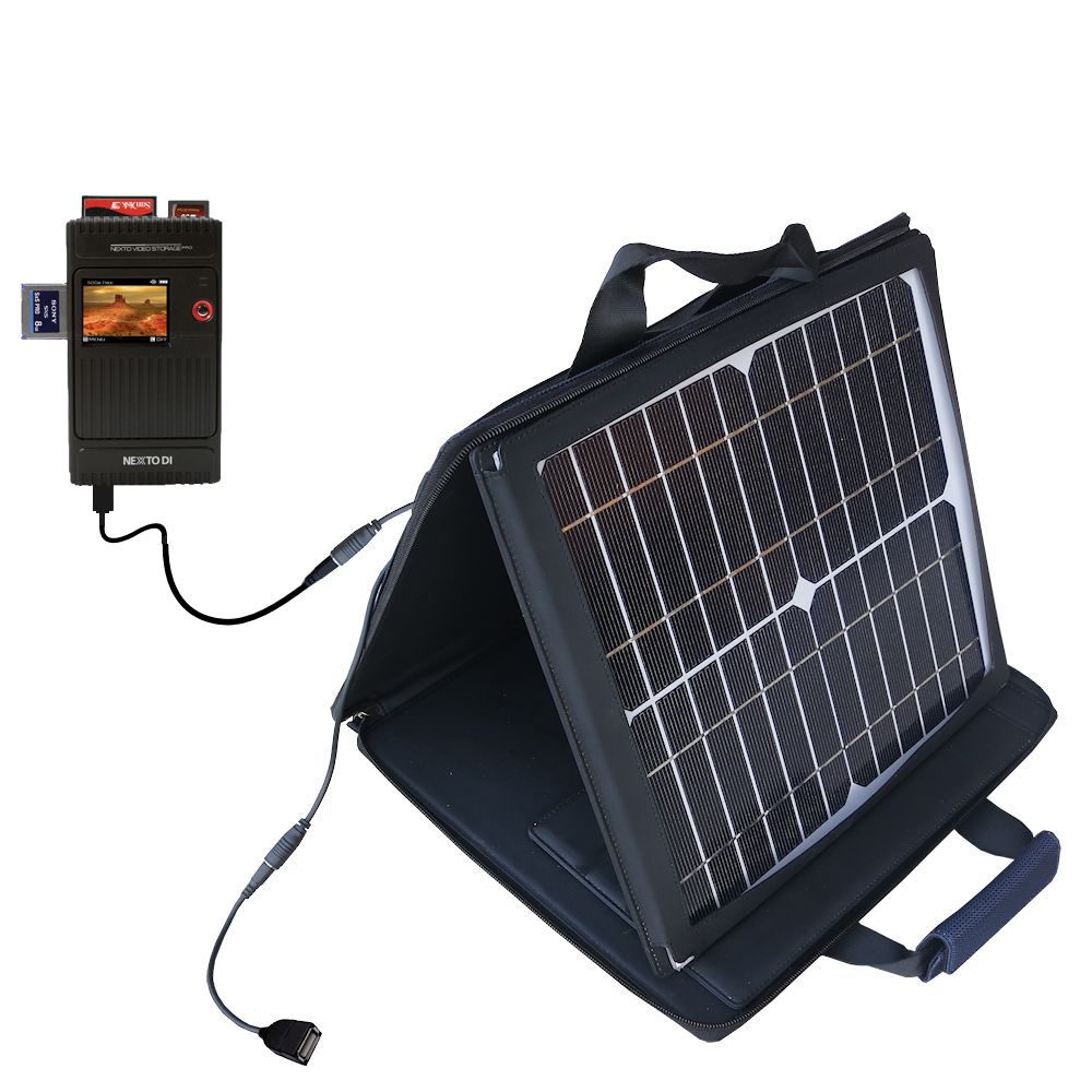 SunVolt Solar Charger compatible with the Nexto Di Extreme ND-2725 / ND2725 and one other device - charge from sun at wall outlet-like speed