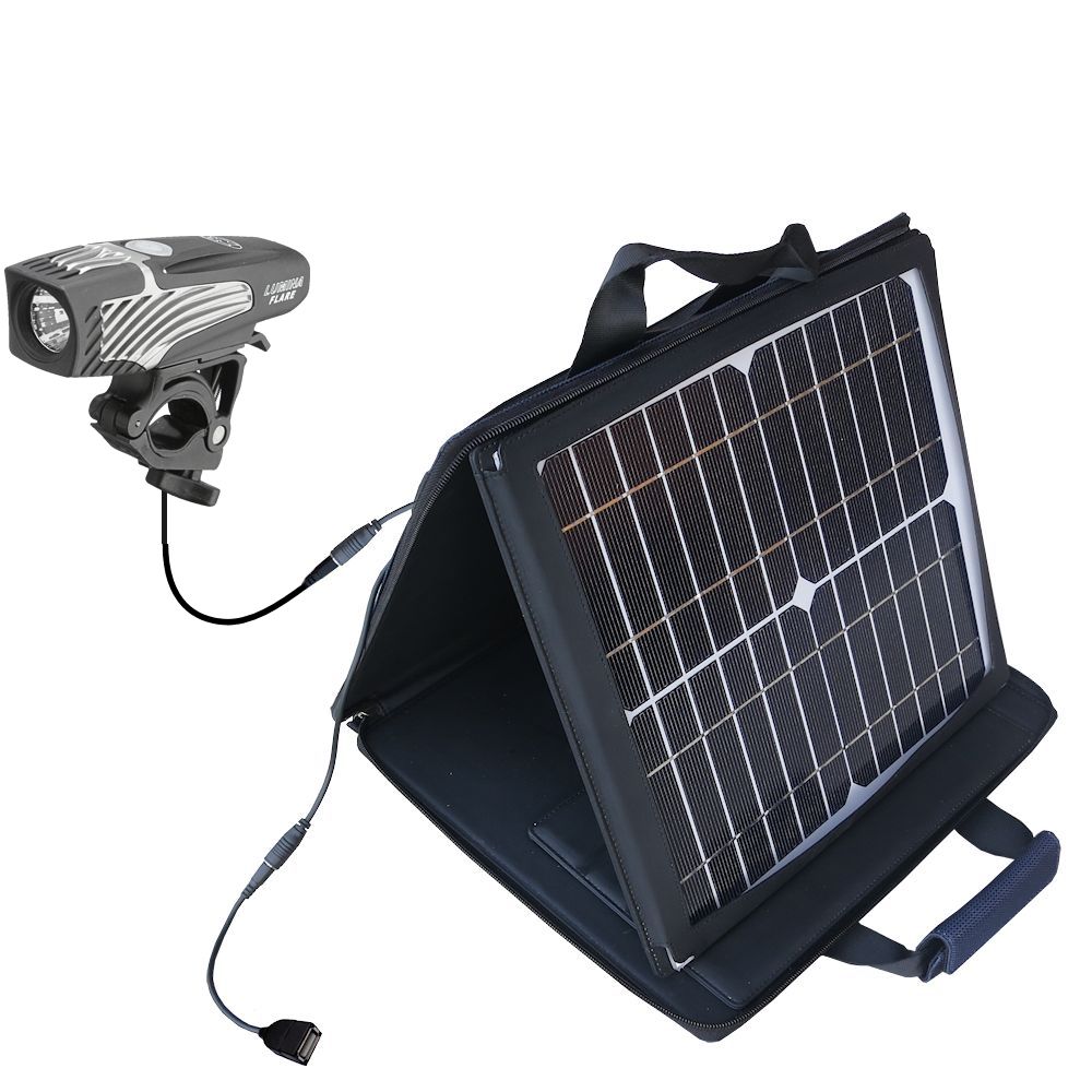 Gomadic SunVolt High Output Portable Solar Power Station designed for the Nite Rider Flare - Can charge multiple devices with outlet speeds