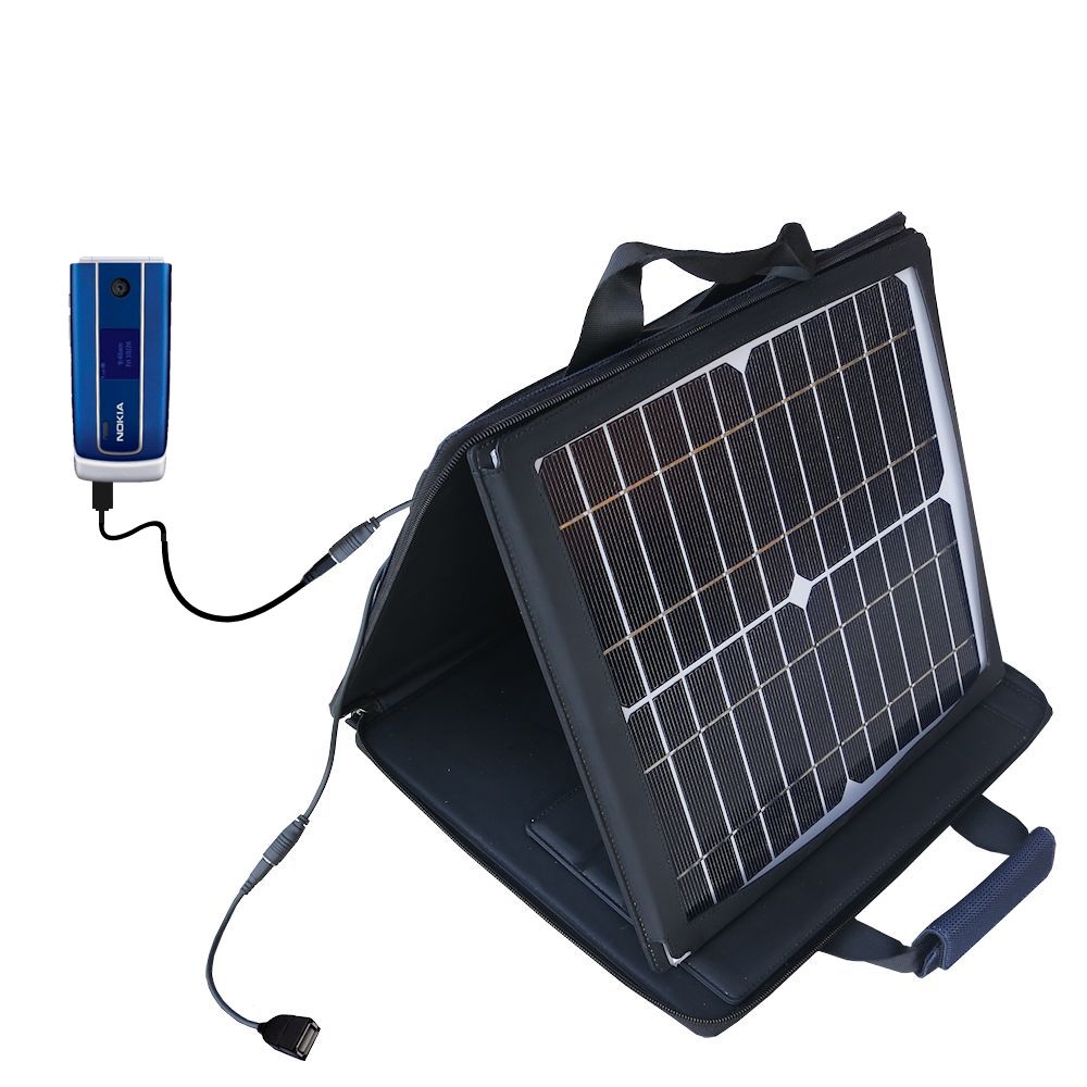 SunVolt Solar Charger compatible with the Nokia 3555 3610 3711 and one other device - charge from sun at wall outlet-like speed