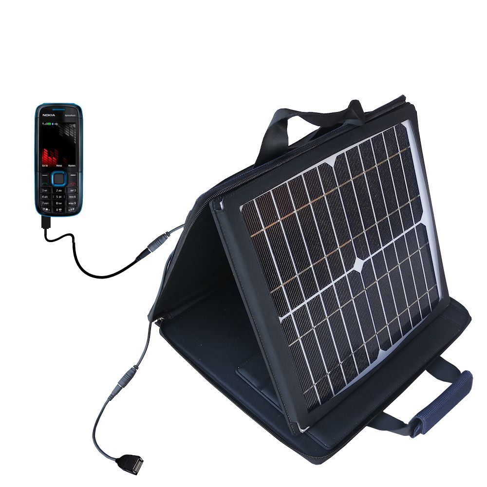 SunVolt Solar Charger compatible with the Nokia 5130 5220 5300 5310 and one other device - charge from sun at wall outlet-like speed
