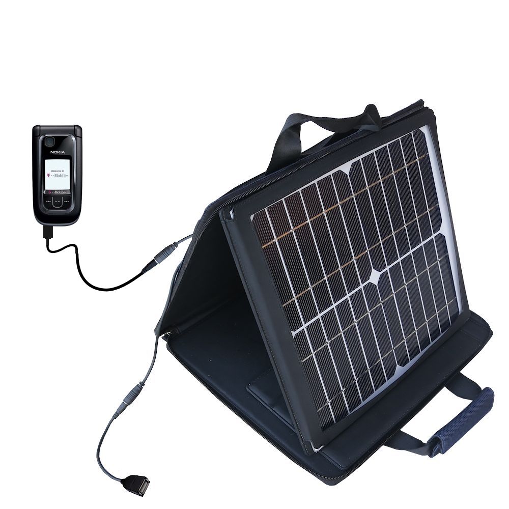 SunVolt Solar Charger compatible with the Nokia 6263 6265i 6282 and one other device - charge from sun at wall outlet-like speed