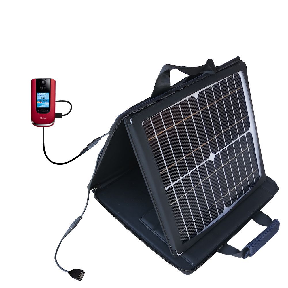 SunVolt Solar Charger compatible with the Nokia 6350 and one other device - charge from sun at wall outlet-like speed