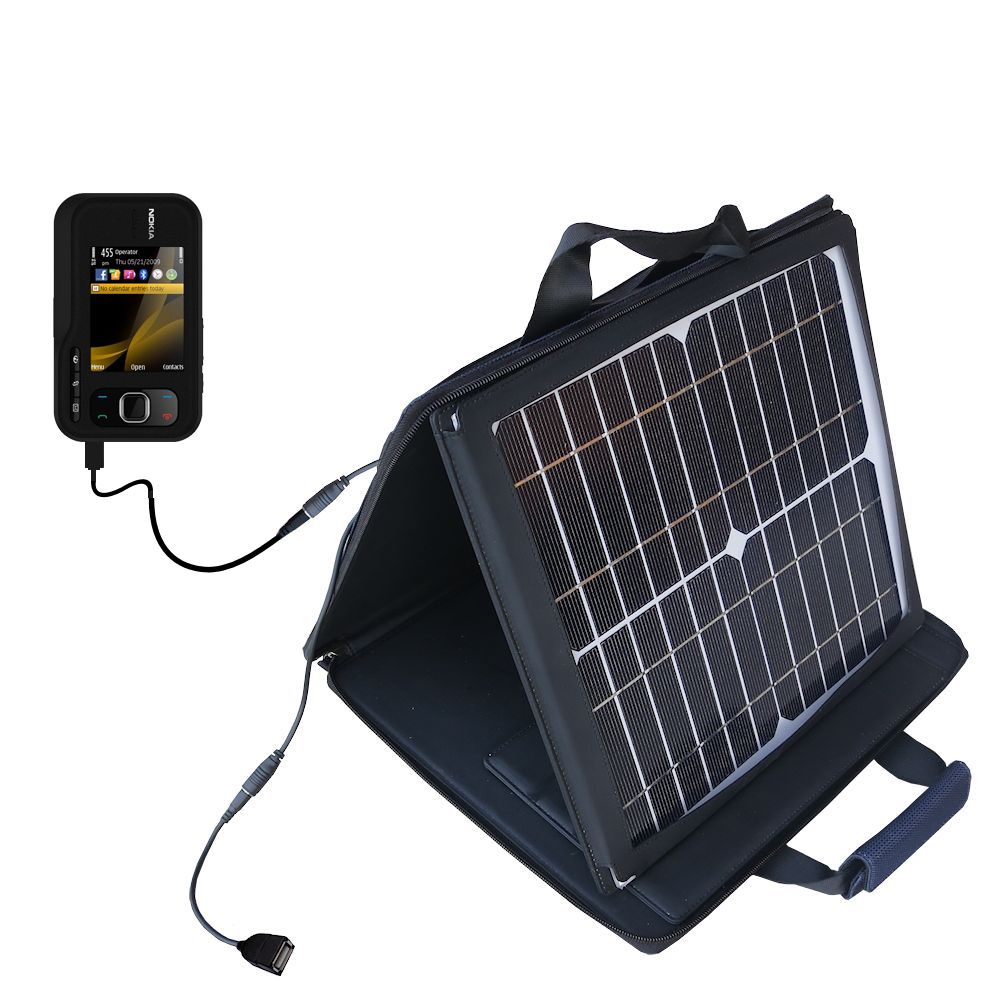 SunVolt Solar Charger compatible with the Nokia 6790 and one other device - charge from sun at wall outlet-like speed