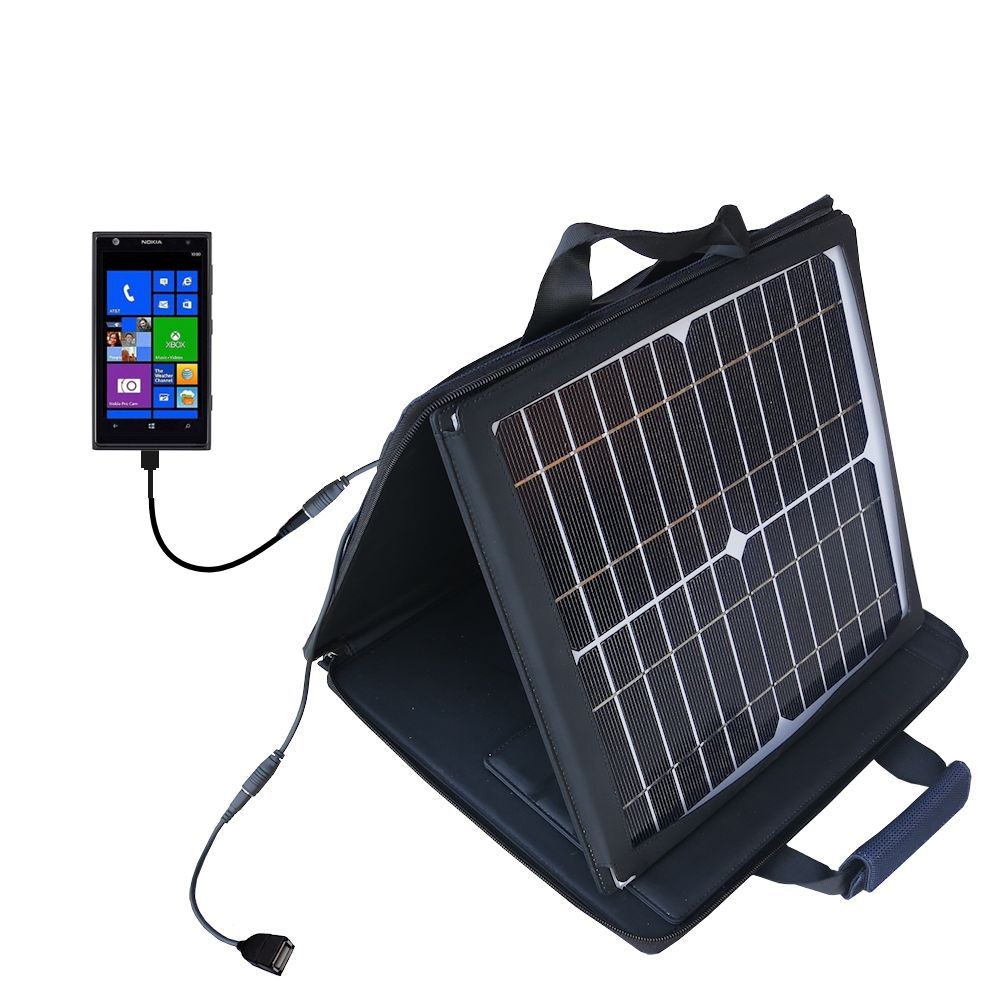 SunVolt Solar Charger compatible with the Nokia Lumia 1020 and one other device - charge from sun at wall outlet-like speed