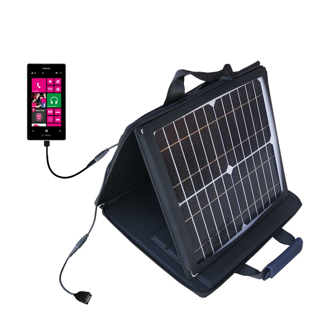 SunVolt Solar Charger compatible with the Nokia Lumia 521 and one other device - charge from sun at wall outlet-like speed