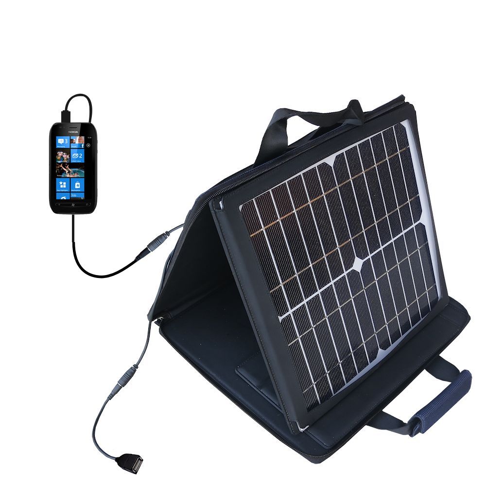 SunVolt Solar Charger compatible with the Nokia Lumia 710 and one other device - charge from sun at wall outlet-like speed