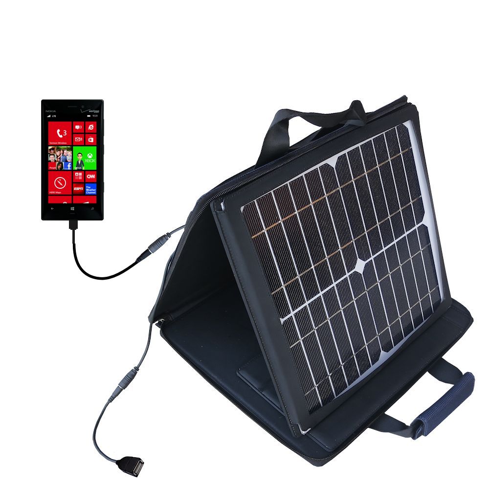 SunVolt Solar Charger compatible with the Nokia Lumia 928 and one other device - charge from sun at wall outlet-like speed