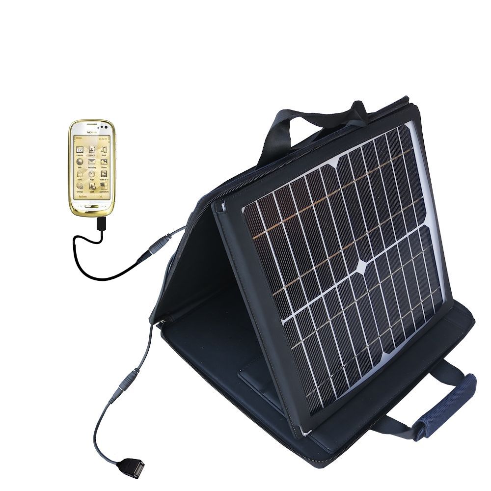 SunVolt Solar Charger compatible with the Nokia Oro and one other device - charge from sun at wall outlet-like speed