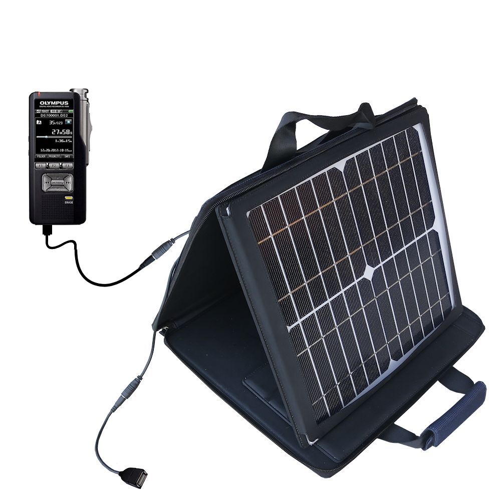 SunVolt Solar Charger compatible with the Olympus DS-7000 and one other device - charge from sun at wall outlet-like speed