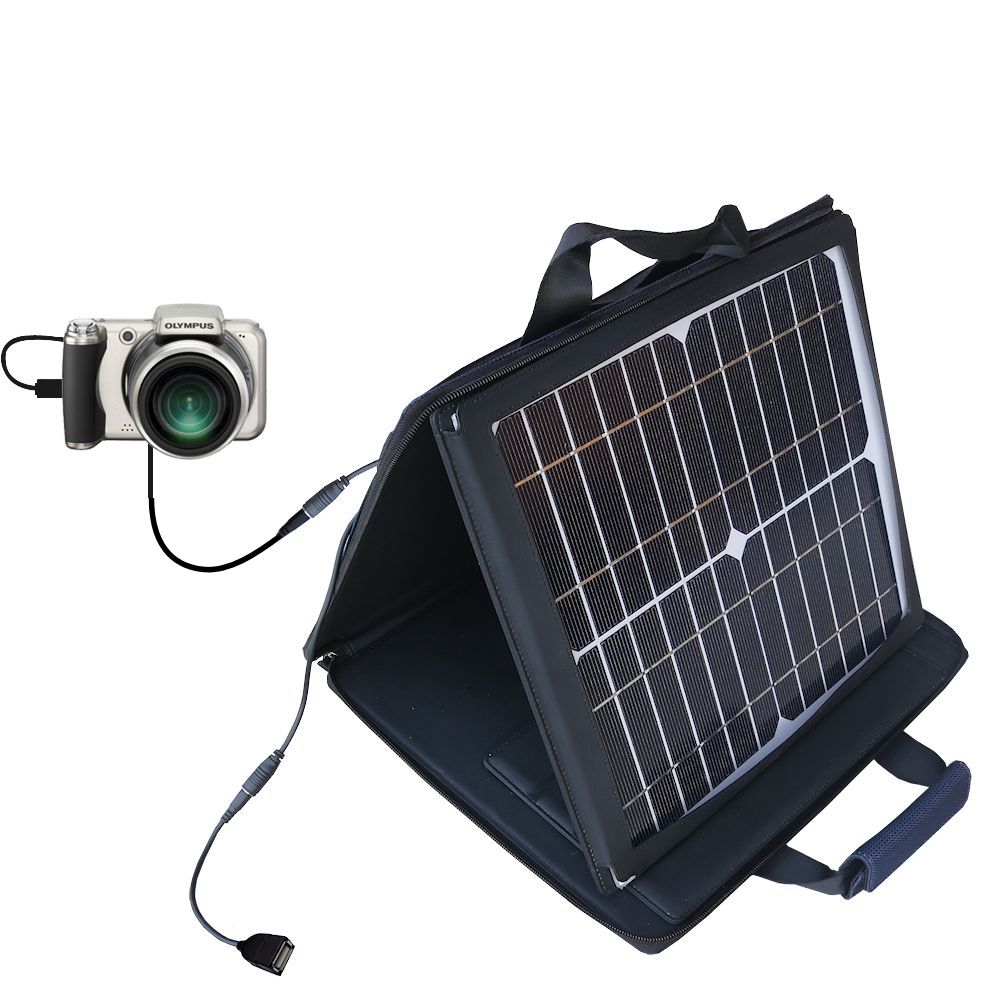 SunVolt Solar Charger compatible with the Olympus SP-800UZ Digital Camera and one other device - charge from sun at wall outlet-like speed