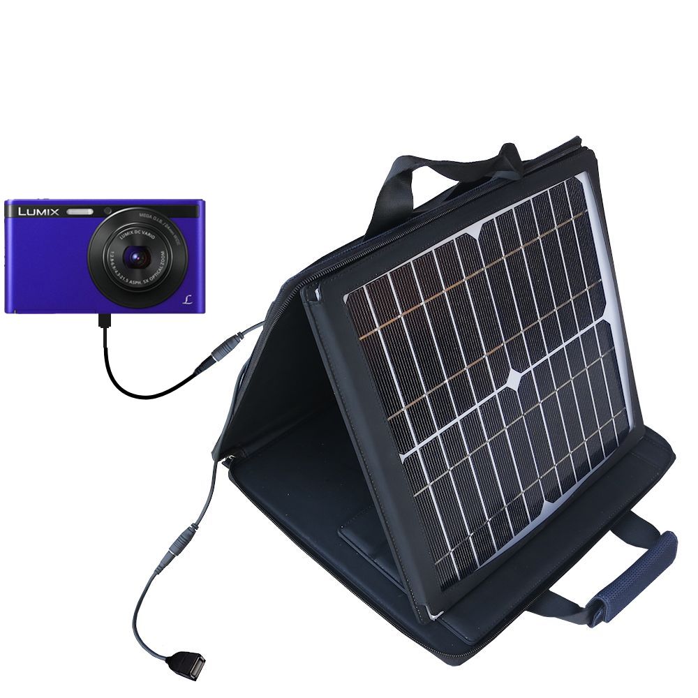 SunVolt Solar Charger compatible with the Panasonic Lumix XS1 and one other device - charge from sun at wall outlet-like speed