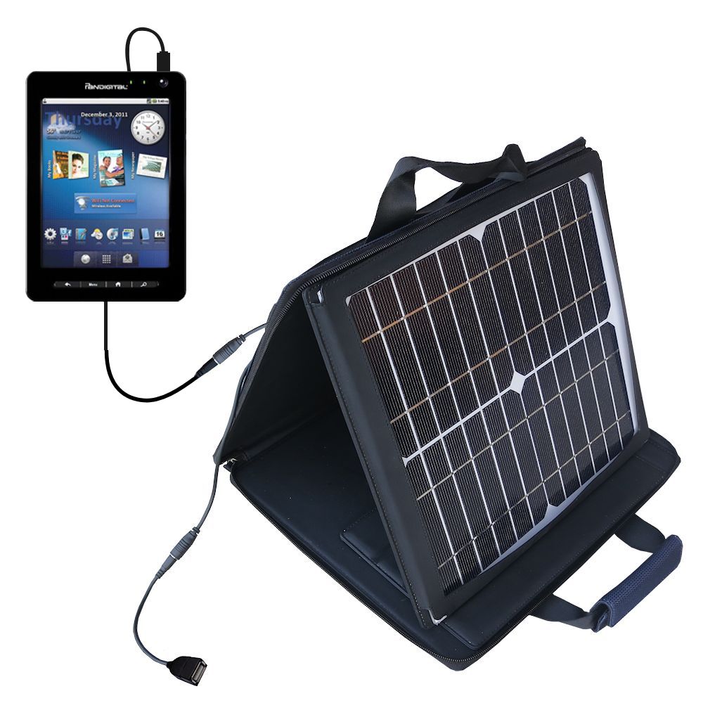 Gomadic SunVolt High Output Portable Solar Power Station designed for the Pandigital Planet R70A200 - Can charge multiple devices with outlet speeds
