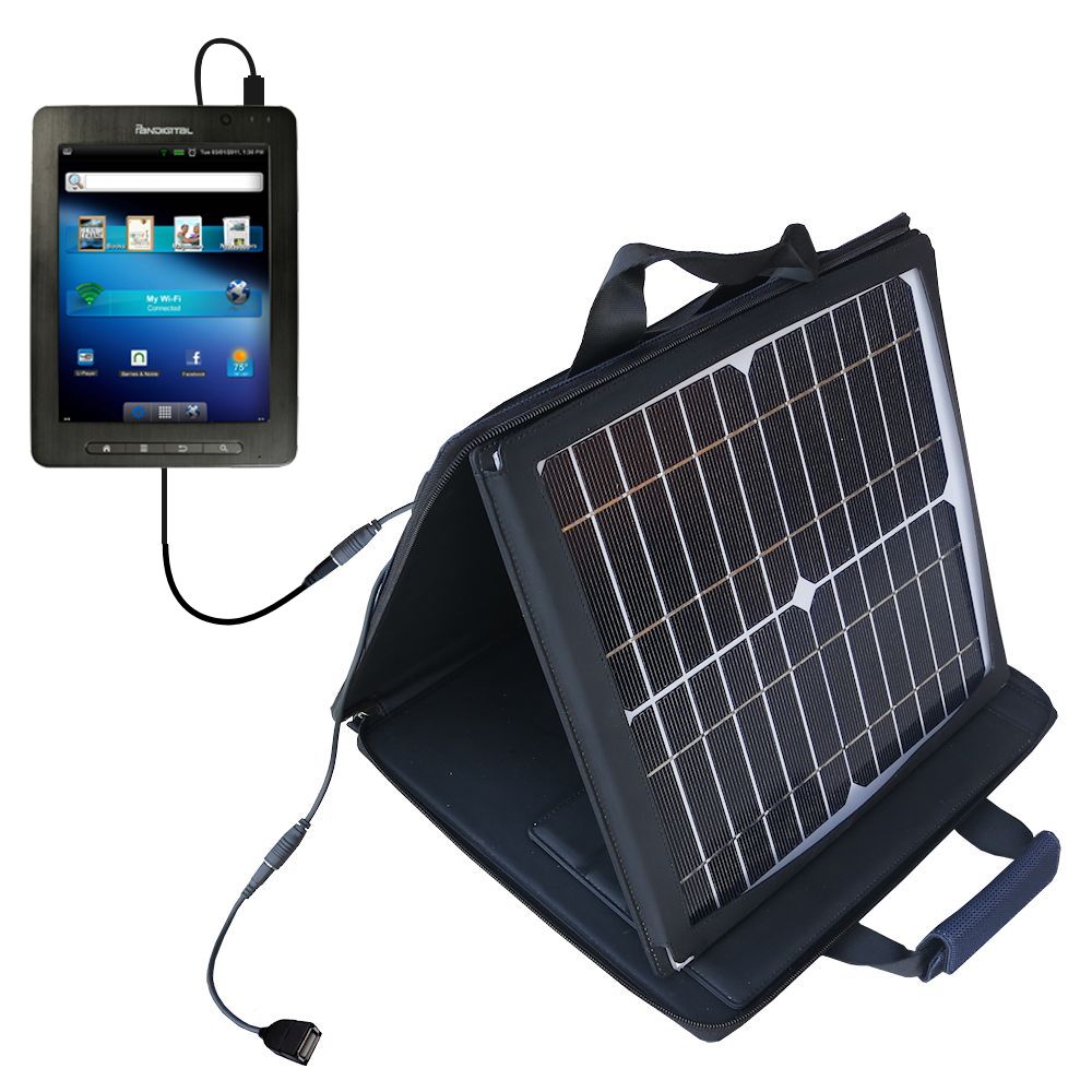 SunVolt Solar Charger compatible with the Pandigital Super Nova R80B400  and one other device - charge from sun at wall outlet-like speed