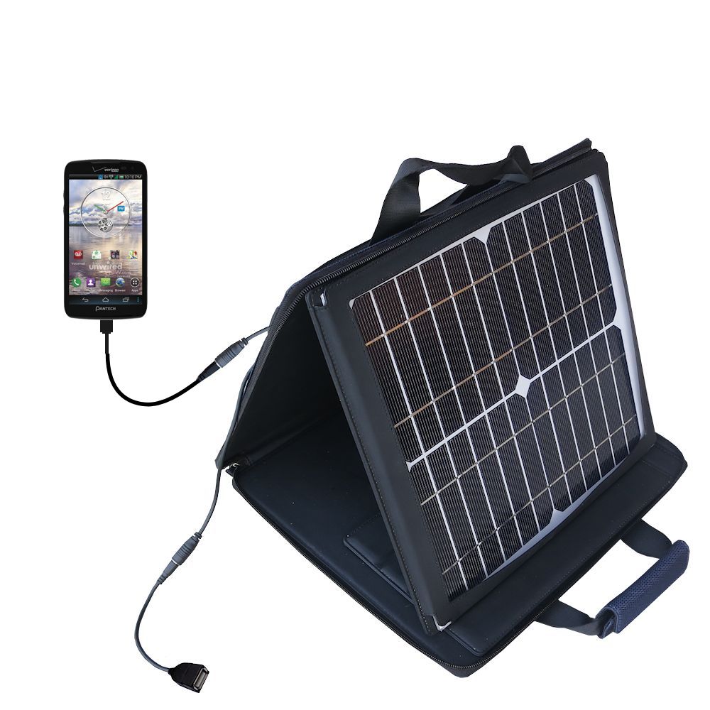 SunVolt Solar Charger compatible with the Pantech Perception and one other device - charge from sun at wall outlet-like speed