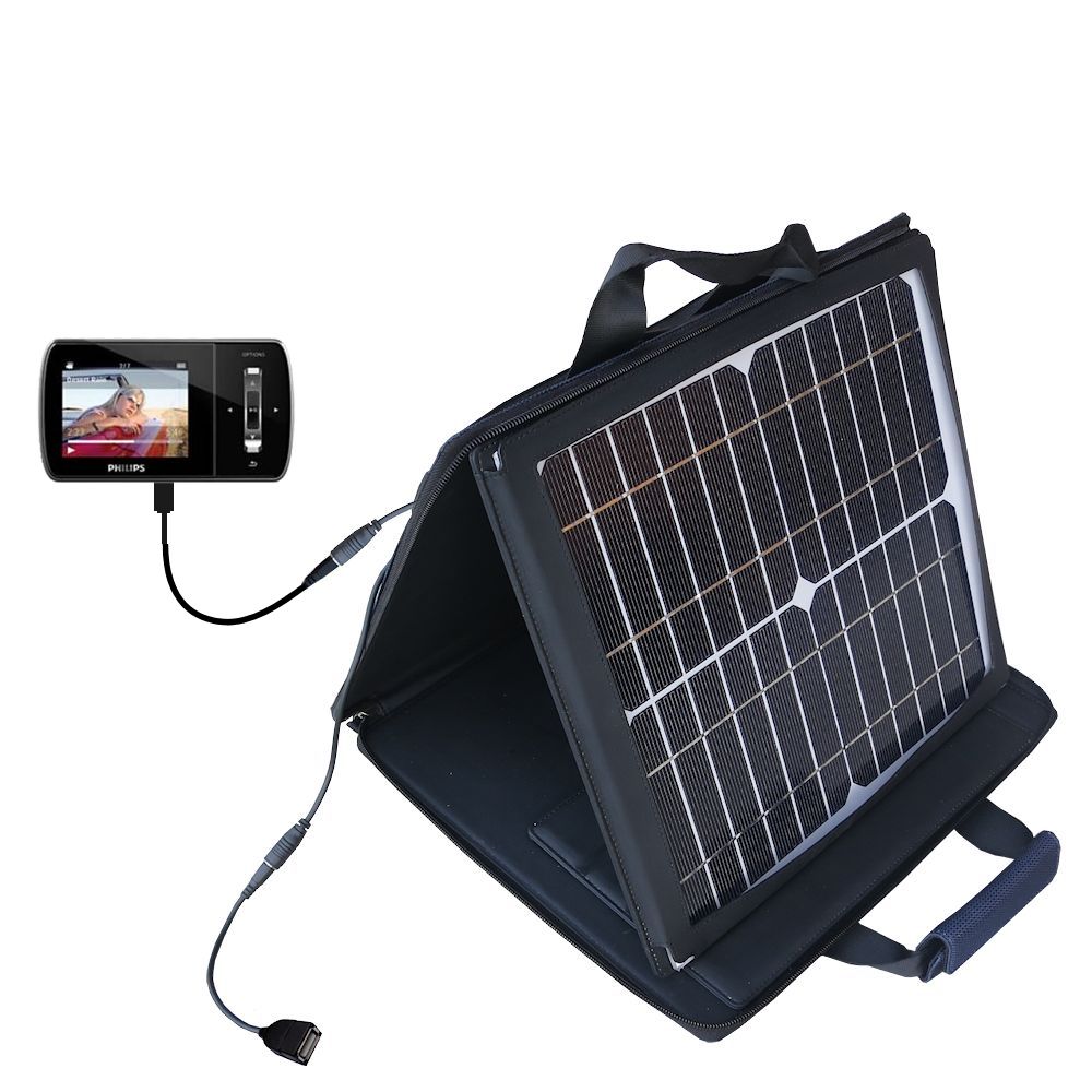 SunVolt Solar Charger compatible with the Philips Aria (All GB Versions) and one other device - charge from sun at wall outlet-like speed