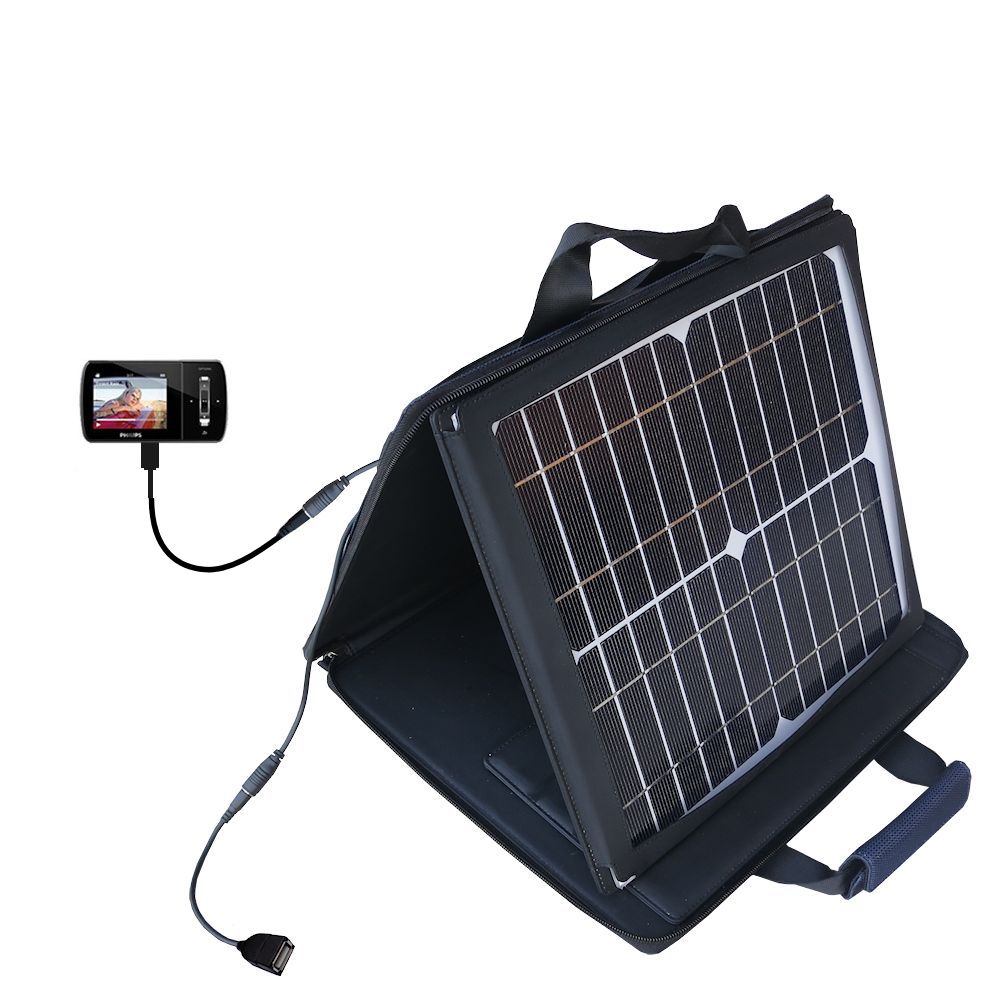 SunVolt Solar Charger compatible with the Philips GoGear SA1ARA16 and one other device - charge from sun at wall outlet-like speed