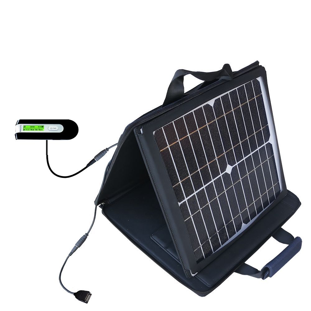 SunVolt Solar Charger compatible with the Philips GoGear SA2121/37 and one other device - charge from sun at wall outlet-like speed