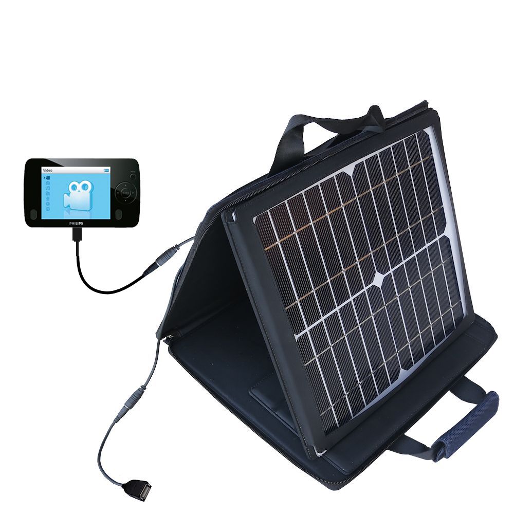 SunVolt Solar Charger compatible with the Philips GoGear SA3105/37 and one other device - charge from sun at wall outlet-like speed