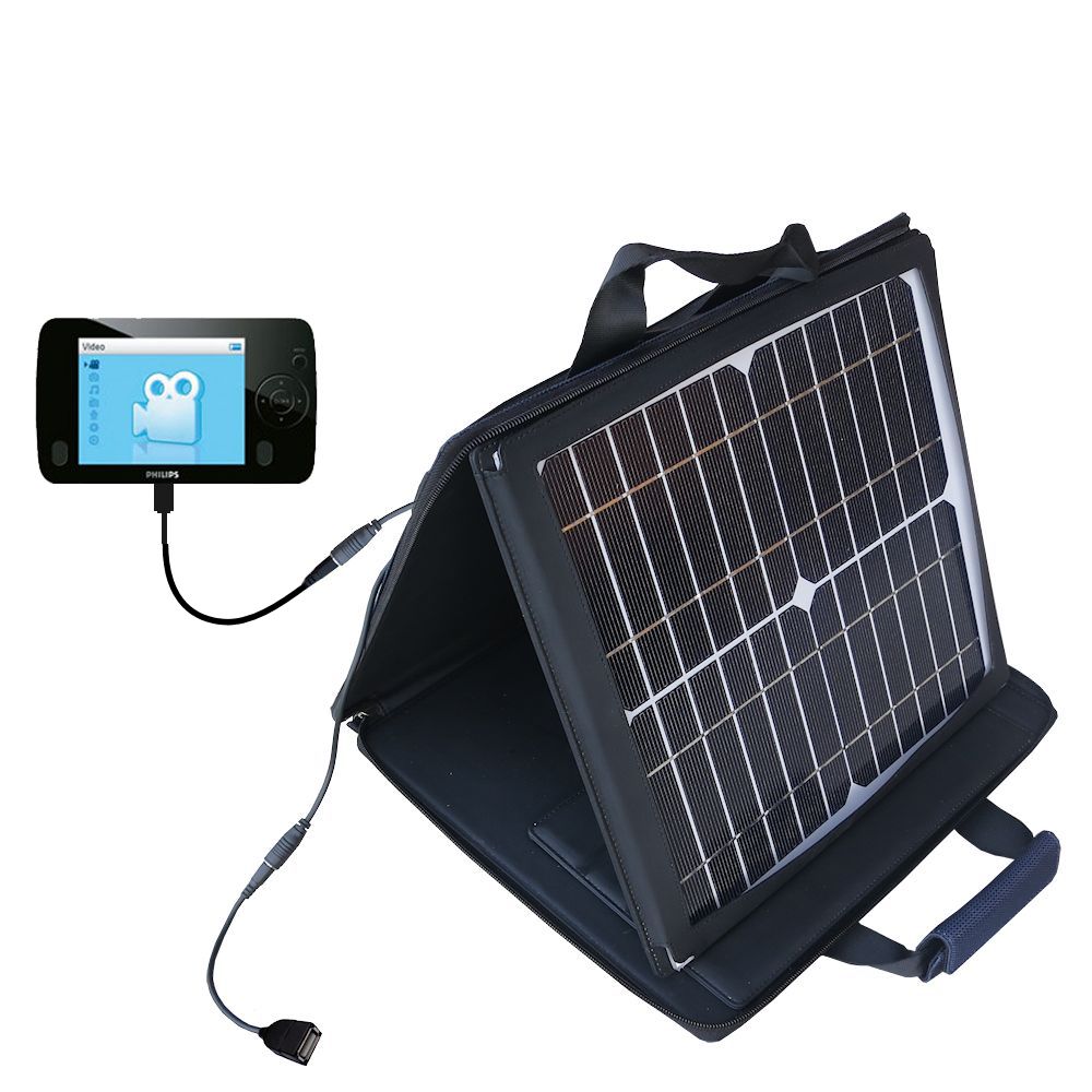 SunVolt Solar Charger compatible with the Philips GoGear SA6025/37 and one other device - charge from sun at wall outlet-like speed