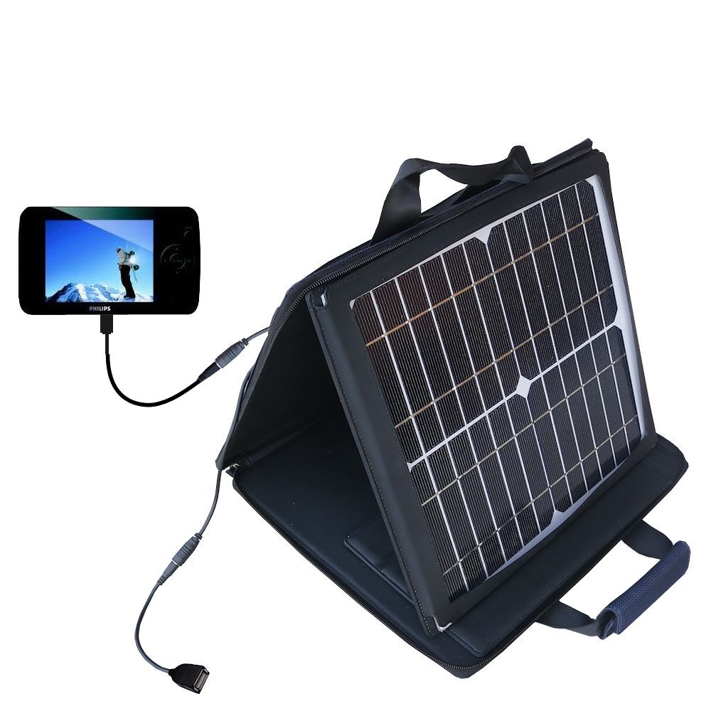 SunVolt Solar Charger compatible with the Philips GoGear SA6145/37 and one other device - charge from sun at wall outlet-like speed