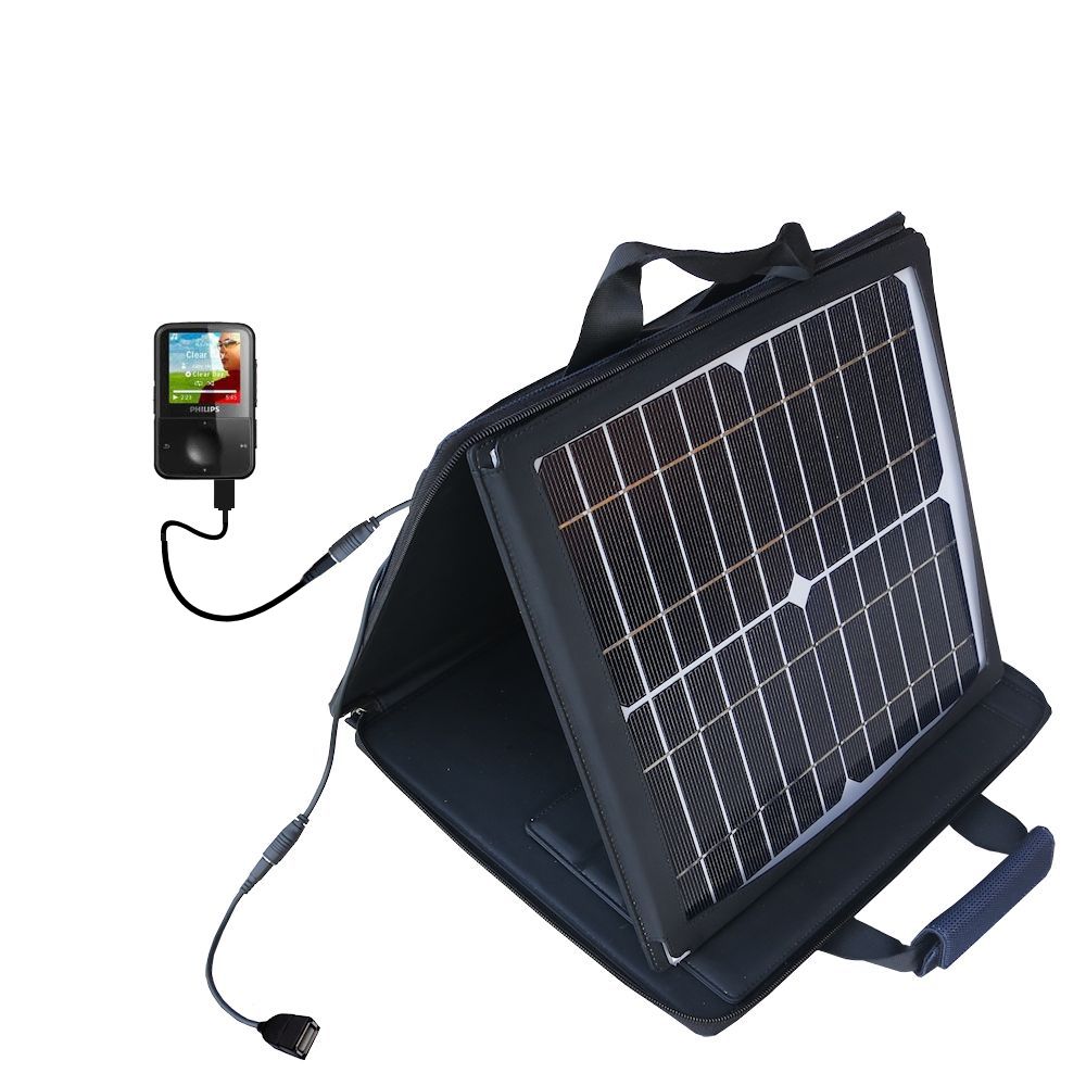 SunVolt Solar Charger compatible with the Philips Gogear Vibe and one other device - charge from sun at wall outlet-like speed