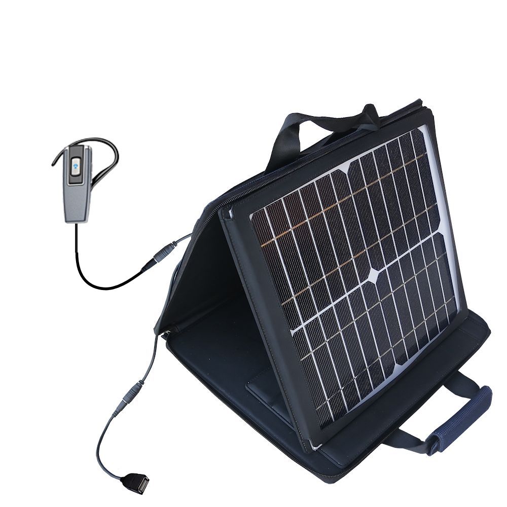 Gomadic SunVolt High Output Portable Solar Power Station designed for the Plantronics Explorer 360 - Can charge multiple devices with outlet speeds
