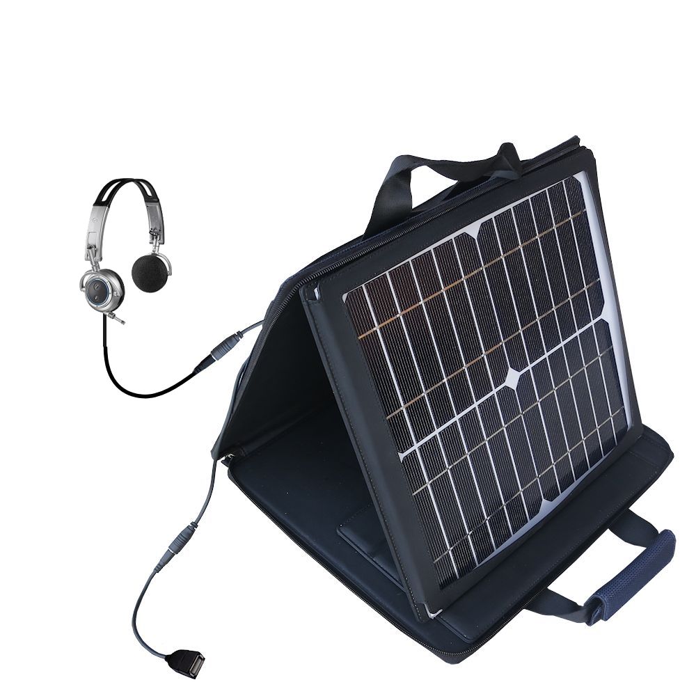 SunVolt Solar Charger compatible with the Plantronics Pulsar 590 and one other device - charge from sun at wall outlet-like speed