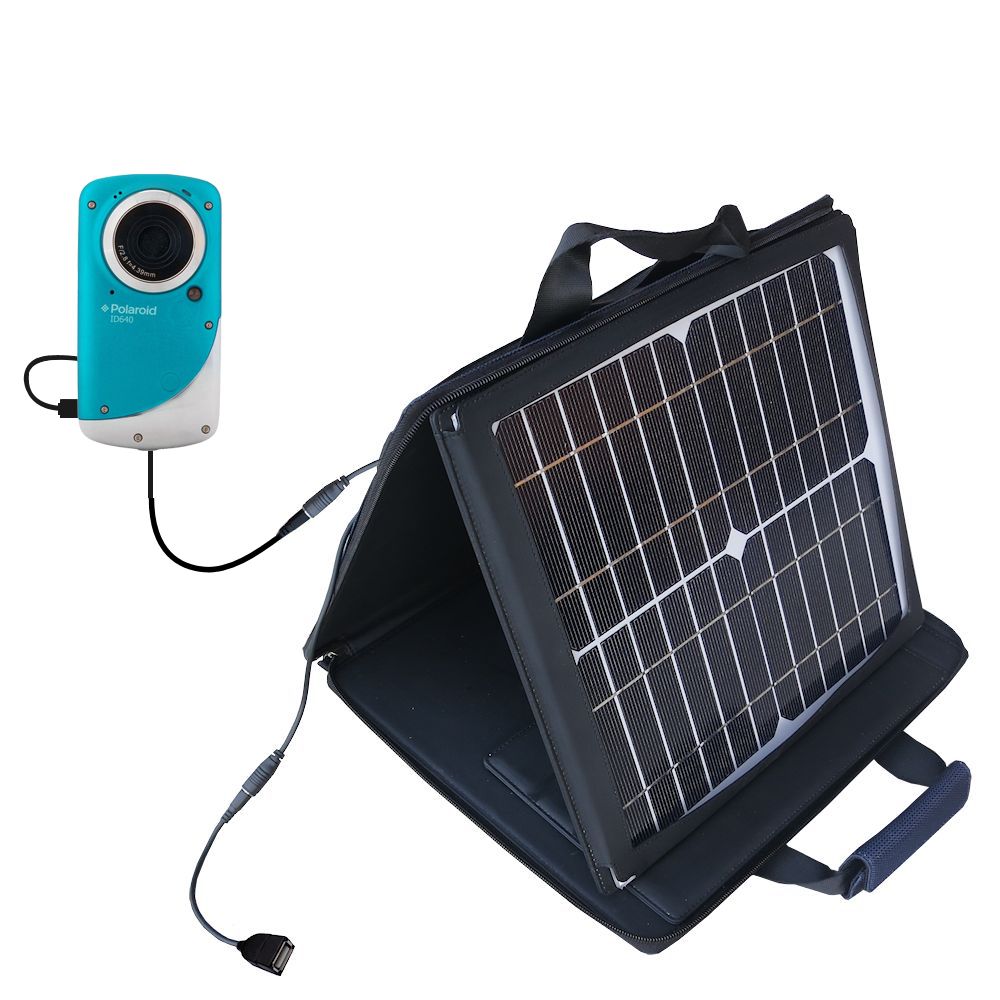 SunVolt Solar Charger compatible with the Polaroid iD640 / iD642 and one other device - charge from sun at wall outlet-like speed