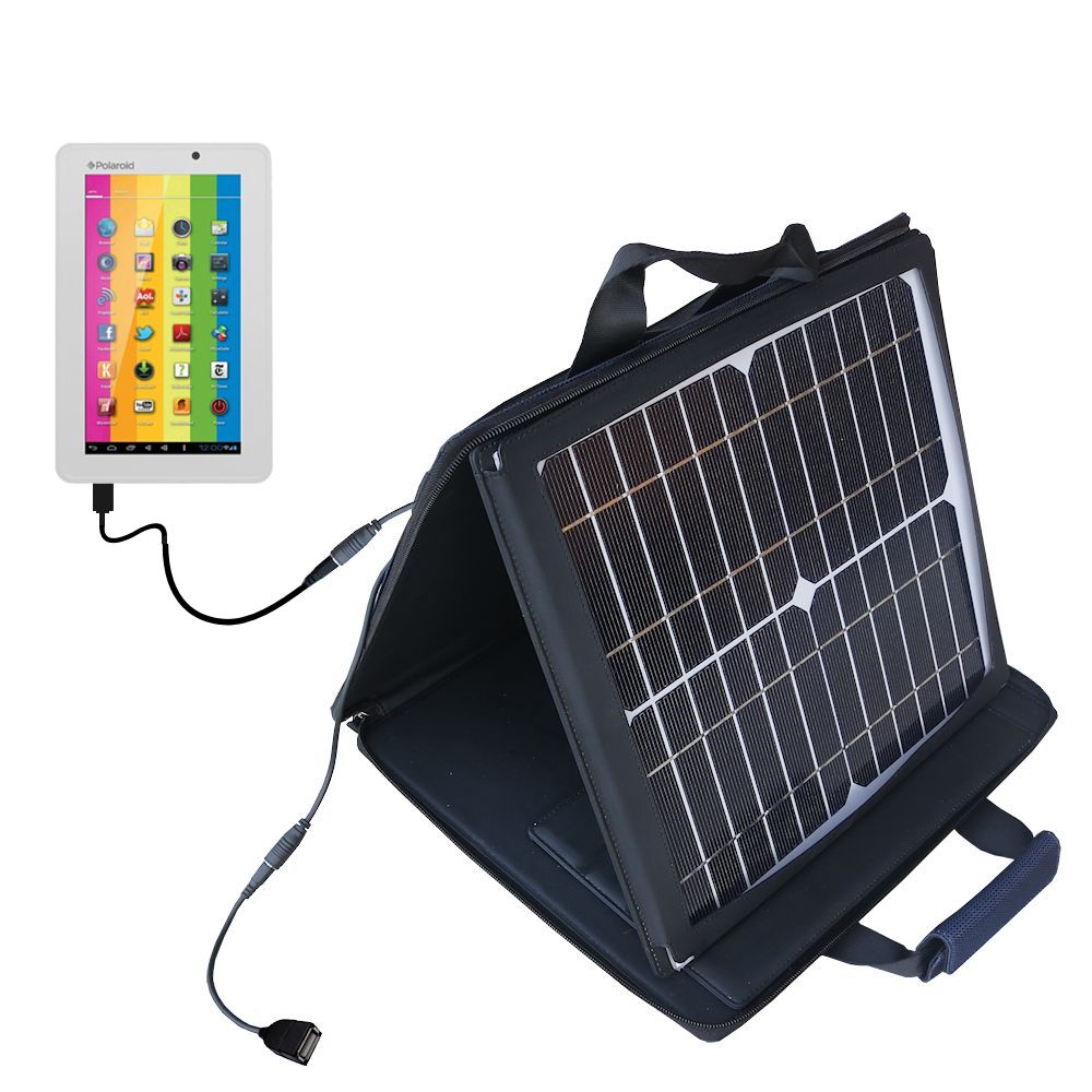 SunVolt Solar Charger compatible with the Polaroid PMID705 and one other device - charge from sun at wall outlet-like speed