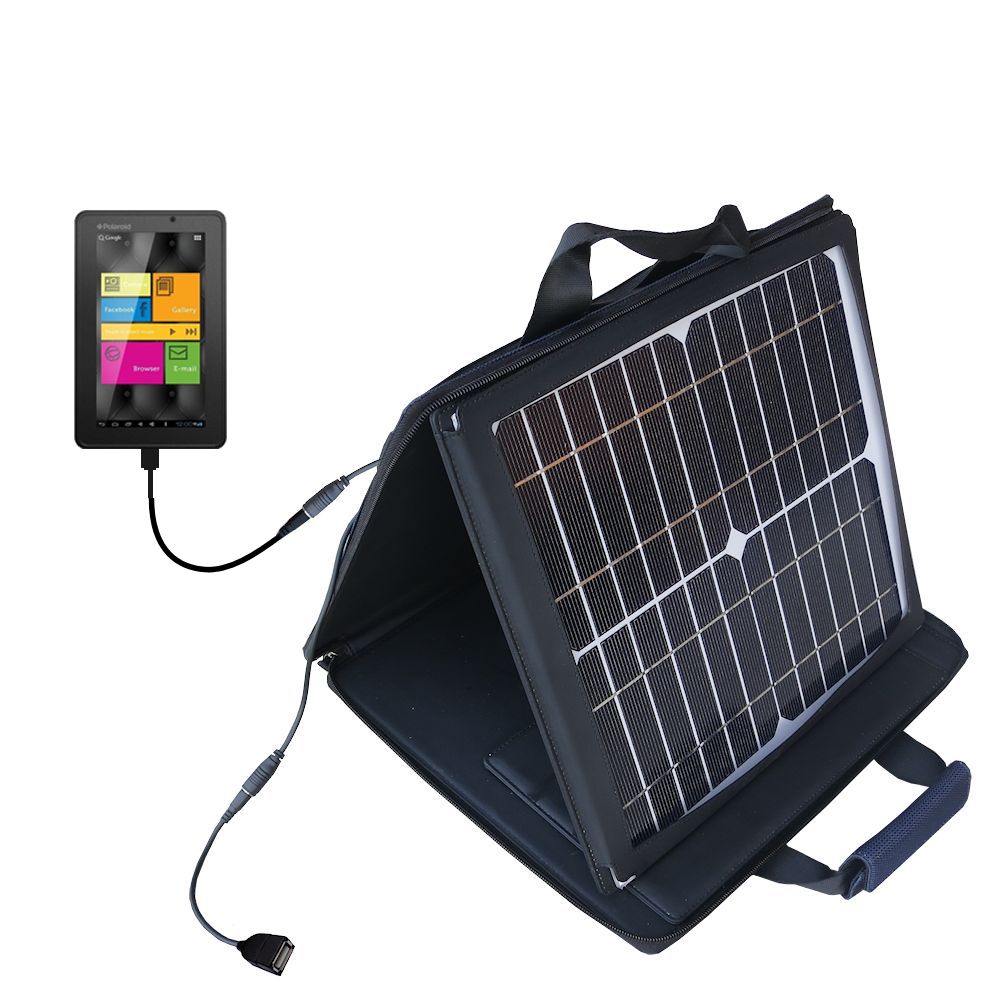 SunVolt Solar Charger compatible with the Polaroid PMID720 and one other device - charge from sun at wall outlet-like speed