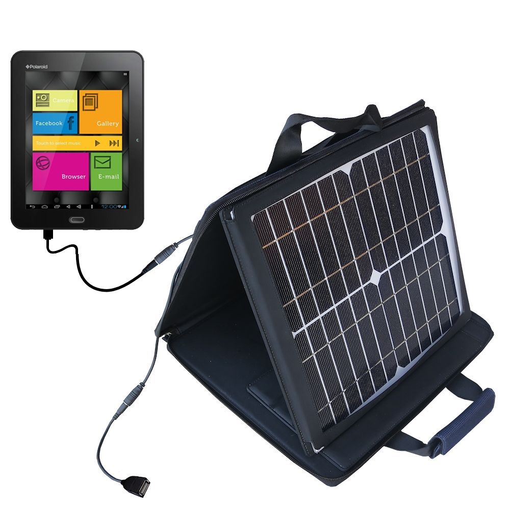 SunVolt Solar Charger compatible with the Polaroid PMID800 and one other device - charge from sun at wall outlet-like speed
