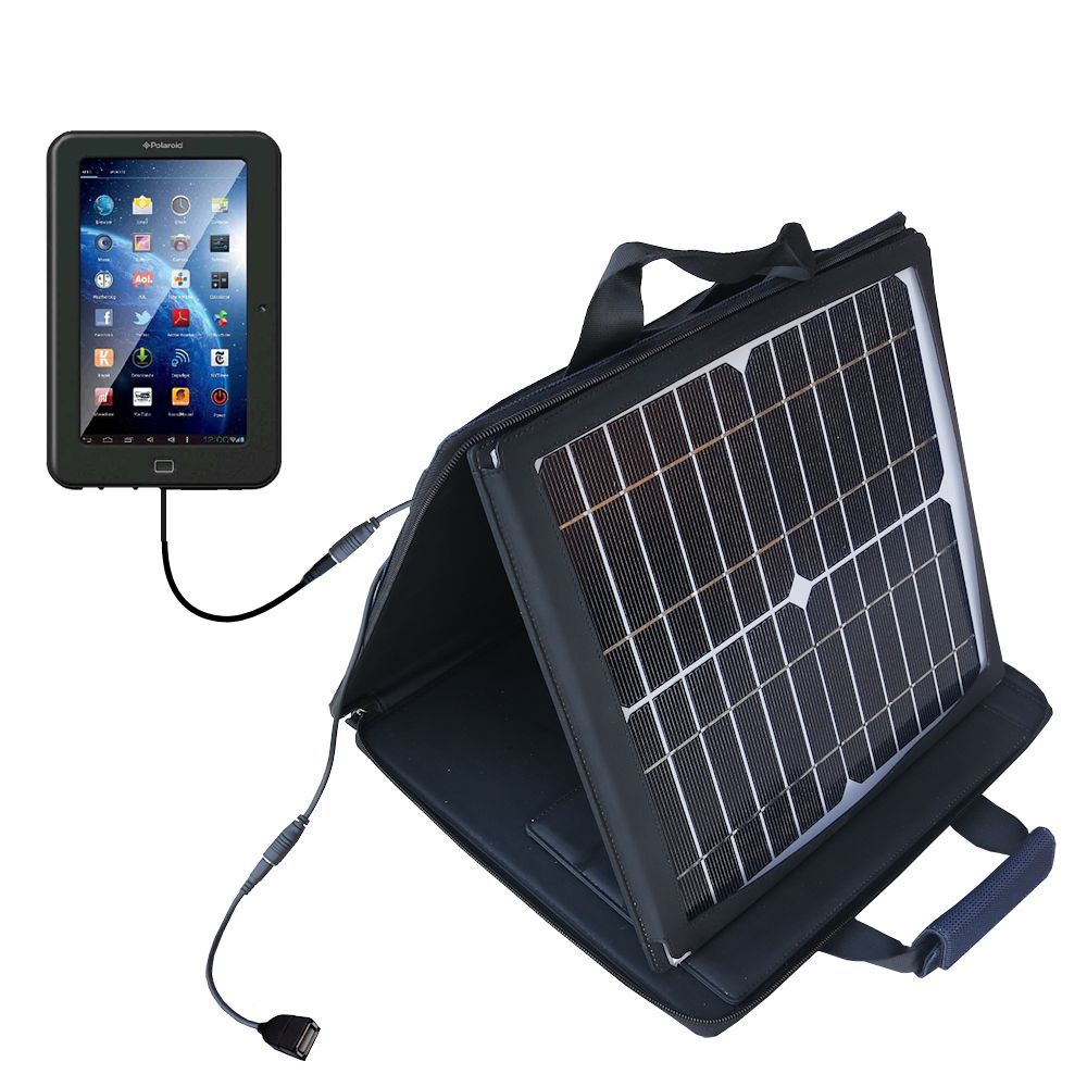 SunVolt Solar Charger compatible with the Polaroid PTAB7XC and one other device - charge from sun at wall outlet-like speed