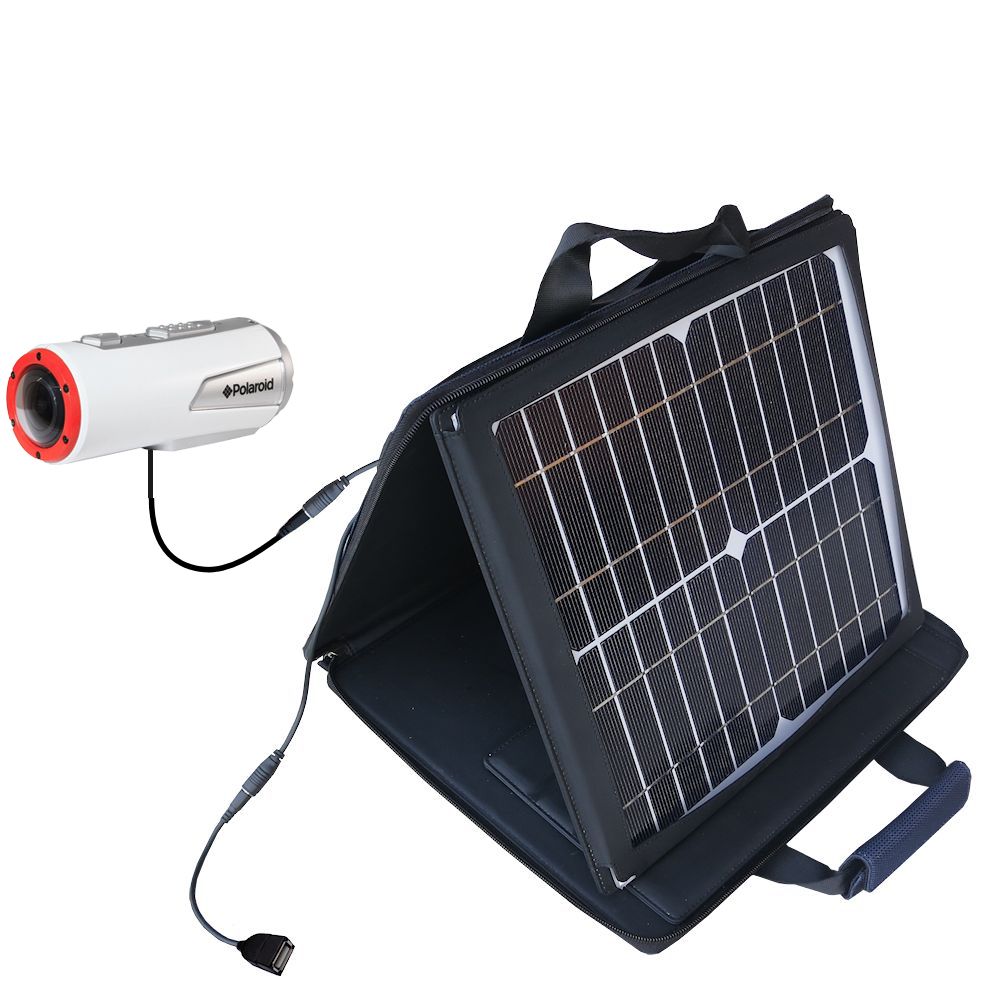 SunVolt Solar Charger compatible with the Polaroid XS100 and one other device - charge from sun at wall outlet-like speed