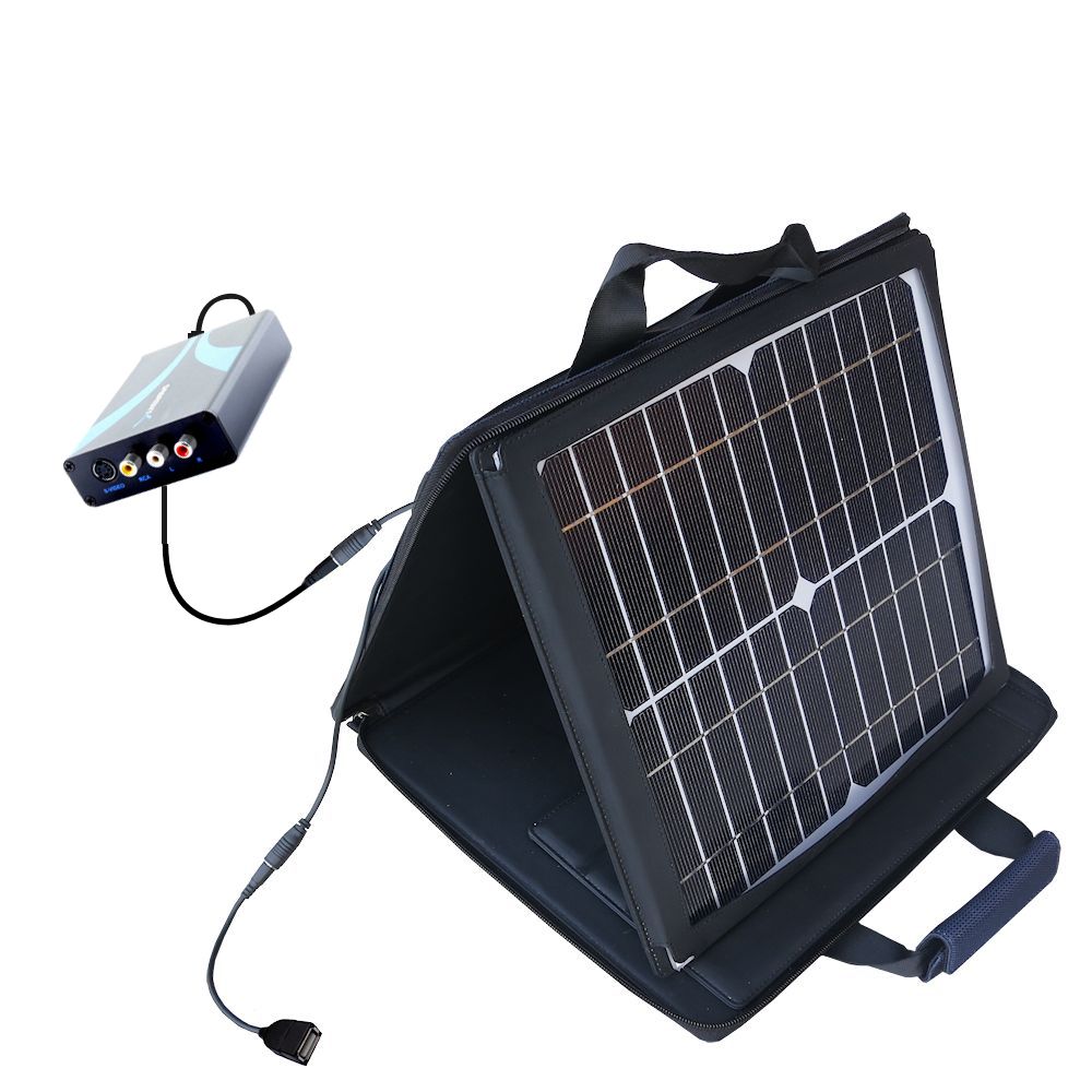SunVolt Solar Charger compatible with the Sabrent HDMI AV Converter and one other device - charge from sun at wall outlet-like speed