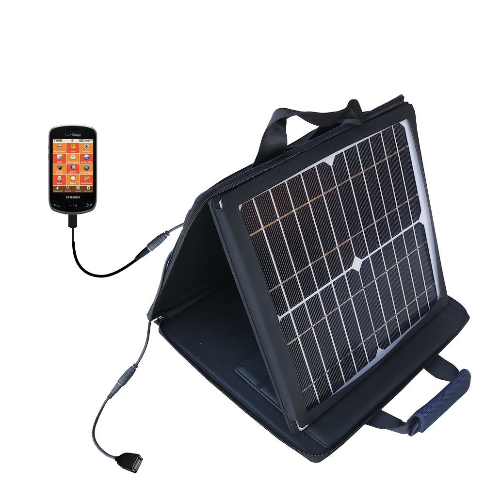 SunVolt Solar Charger compatible with the Samsung Brightside / SCH-U380 and one other device - charge from sun at wall outlet-like speed