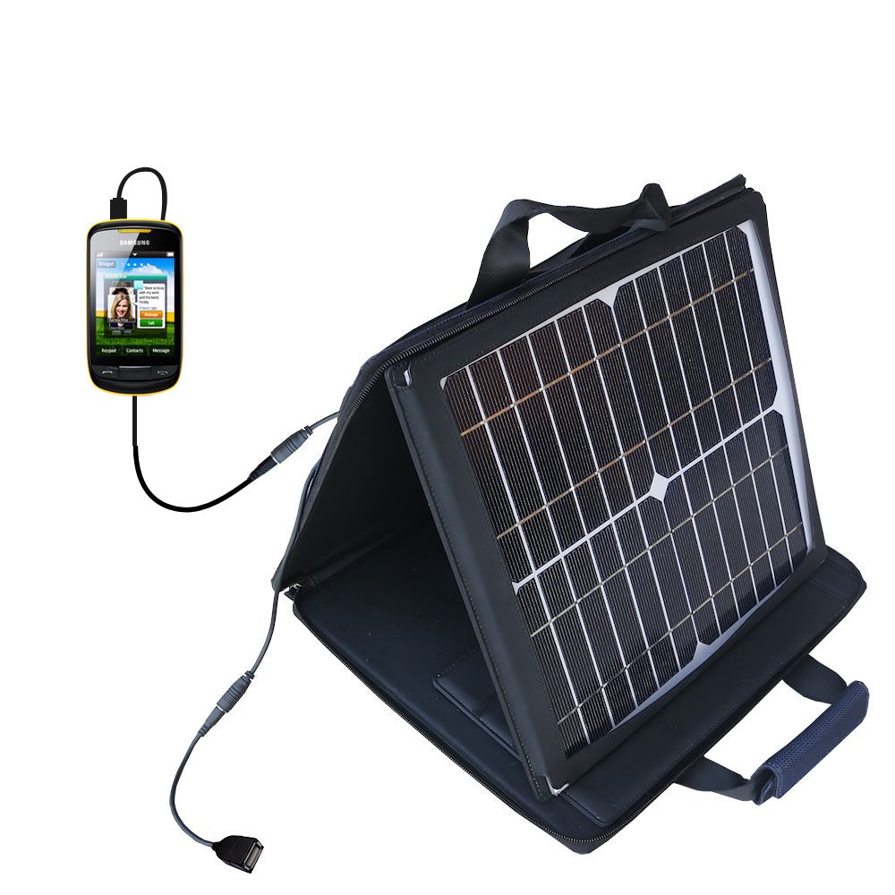 SunVolt Solar Charger compatible with the Samsung Corby II and one other device - charge from sun at wall outlet-like speed
