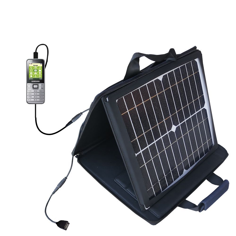 SunVolt Solar Charger compatible with the Samsung E3210 and one other device - charge from sun at wall outlet-like speed
