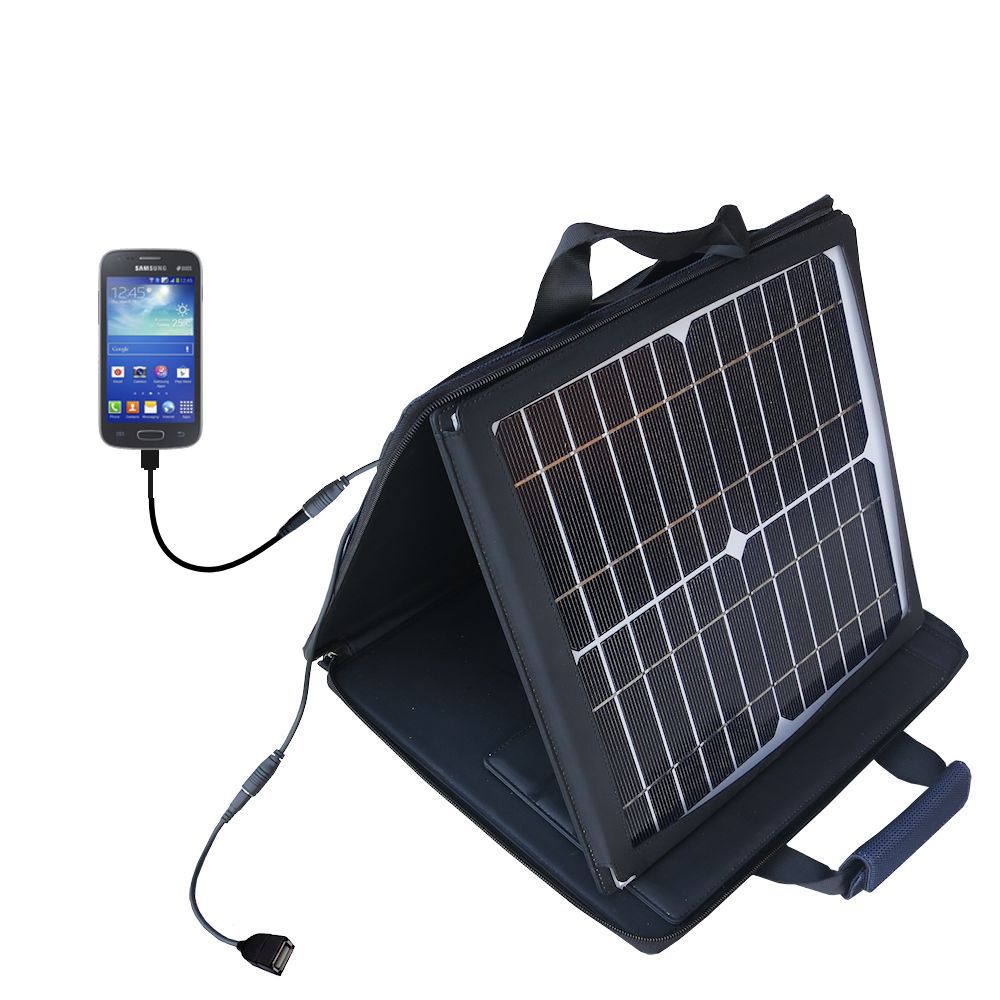 SunVolt Solar Charger compatible with the Samsung Galaxy Ace 3 and one other device - charge from sun at wall outlet-like speed