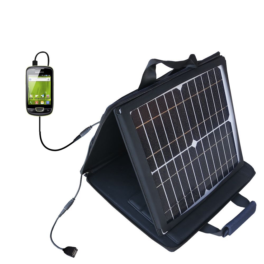 SunVolt Solar Charger compatible with the Samsung Galaxy pop and one other device - charge from sun at wall outlet-like speed