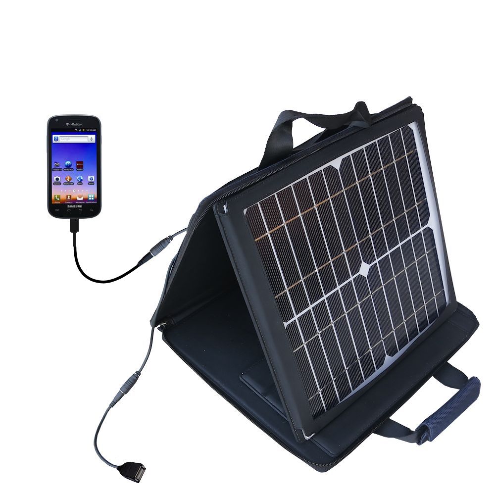 SunVolt Solar Charger compatible with the Samsung Galaxy S Blaze / SGH-T769 and one other device - charge from sun at wall outlet-like speed