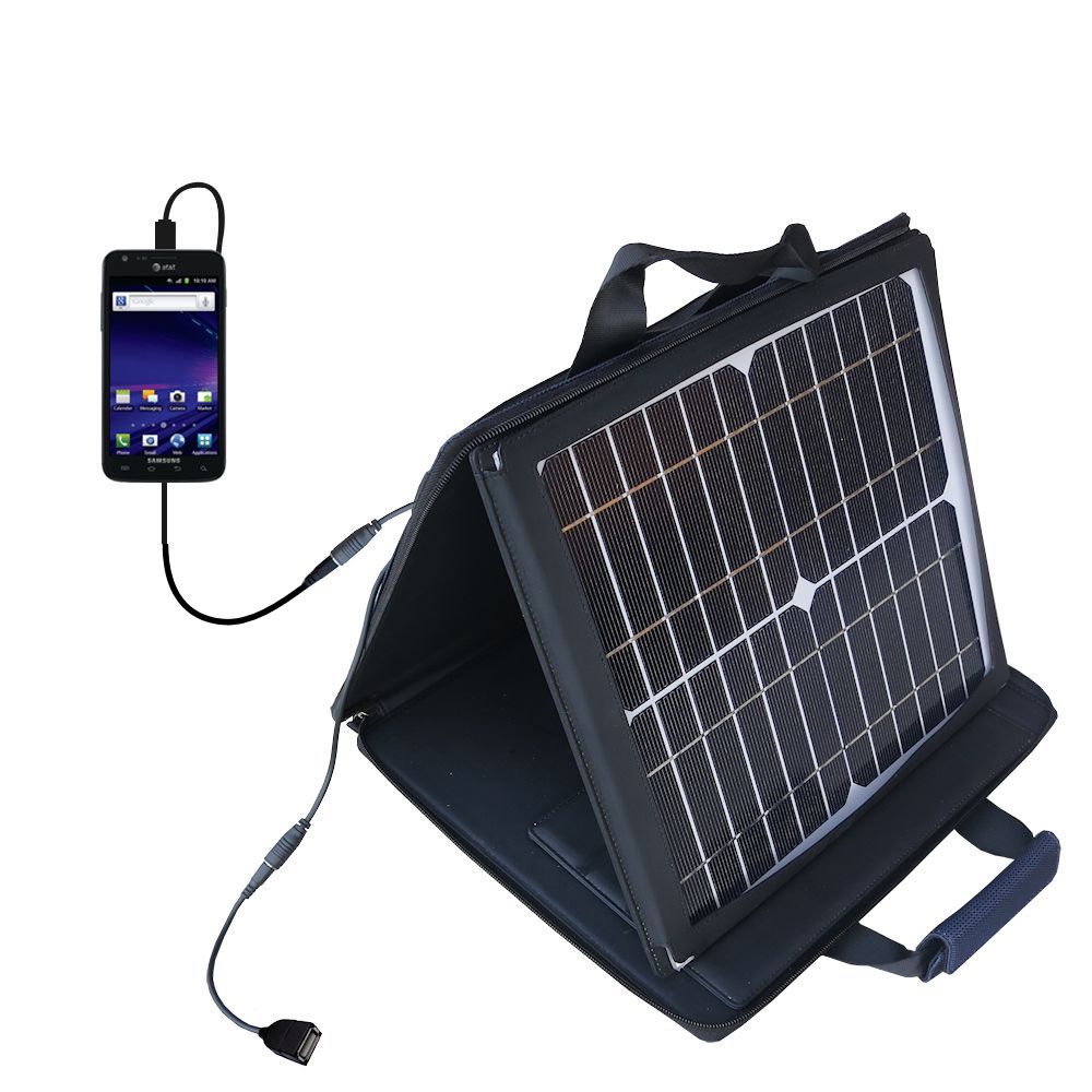 SunVolt Solar Charger compatible with the Samsung Galaxy S II Skyrocket and one other device - charge from sun at wall outlet-like speed
