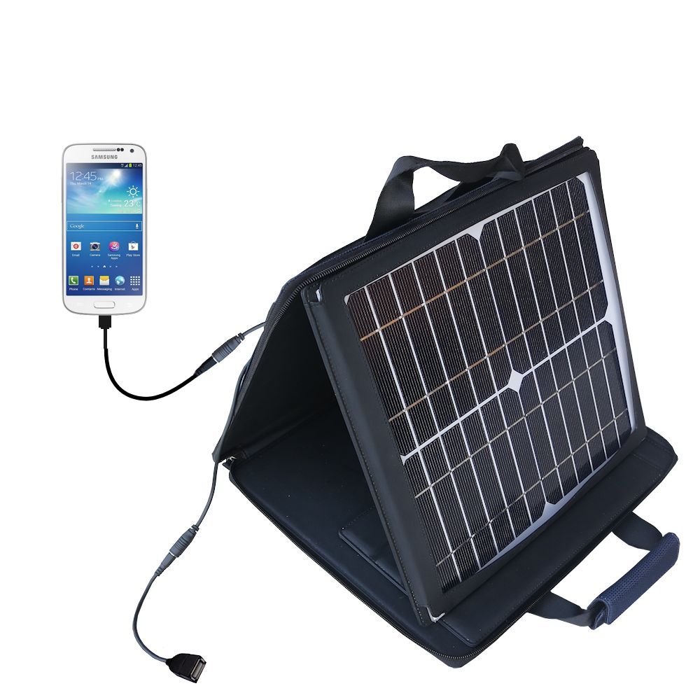 SunVolt Solar Charger compatible with the Samsung Galaxy S4 Mini and one other device - charge from sun at wall outlet-like speed