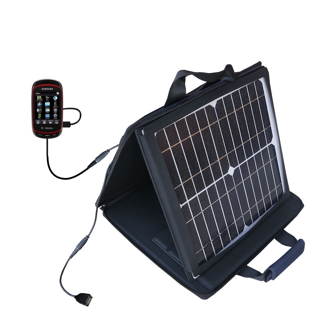 SunVolt Solar Charger compatible with the Samsung Gravity 3 and one other device - charge from sun at wall outlet-like speed