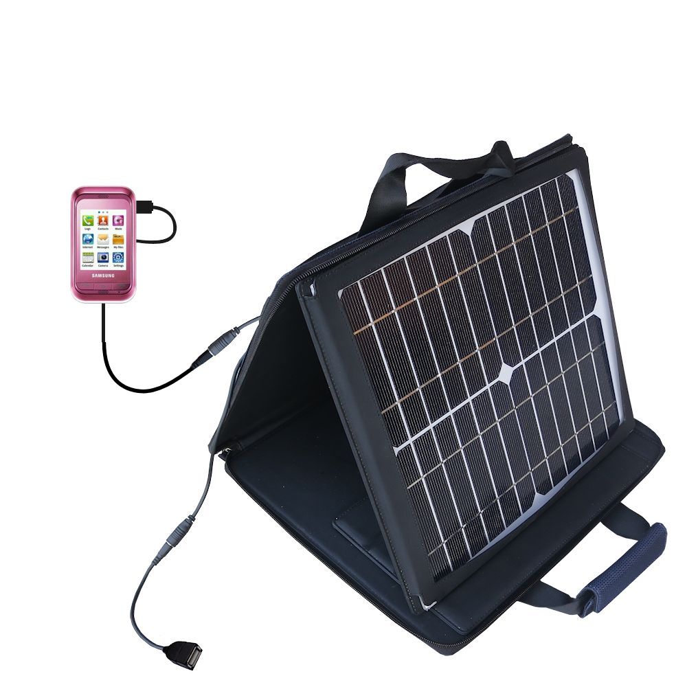SunVolt Solar Charger compatible with the Samsung GT-C3300 and one other device - charge from sun at wall outlet-like speed
