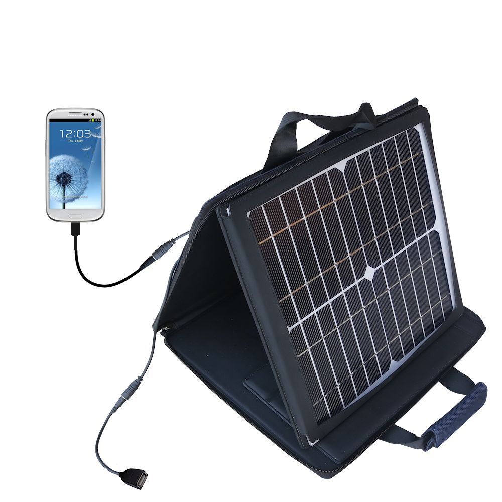 SunVolt Solar Charger compatible with the Samsung i9300 and one other device - charge from sun at wall outlet-like speed