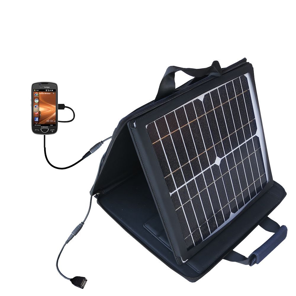 SunVolt Solar Charger compatible with the Samsung Omnia II  SCH-i920 and one other device - charge from sun at wall outlet-like speed