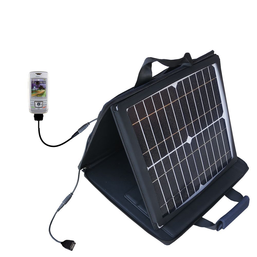 SunVolt Solar Charger compatible with the Samsung SCH-R400 R410 and one other device - charge from sun at wall outlet-like speed