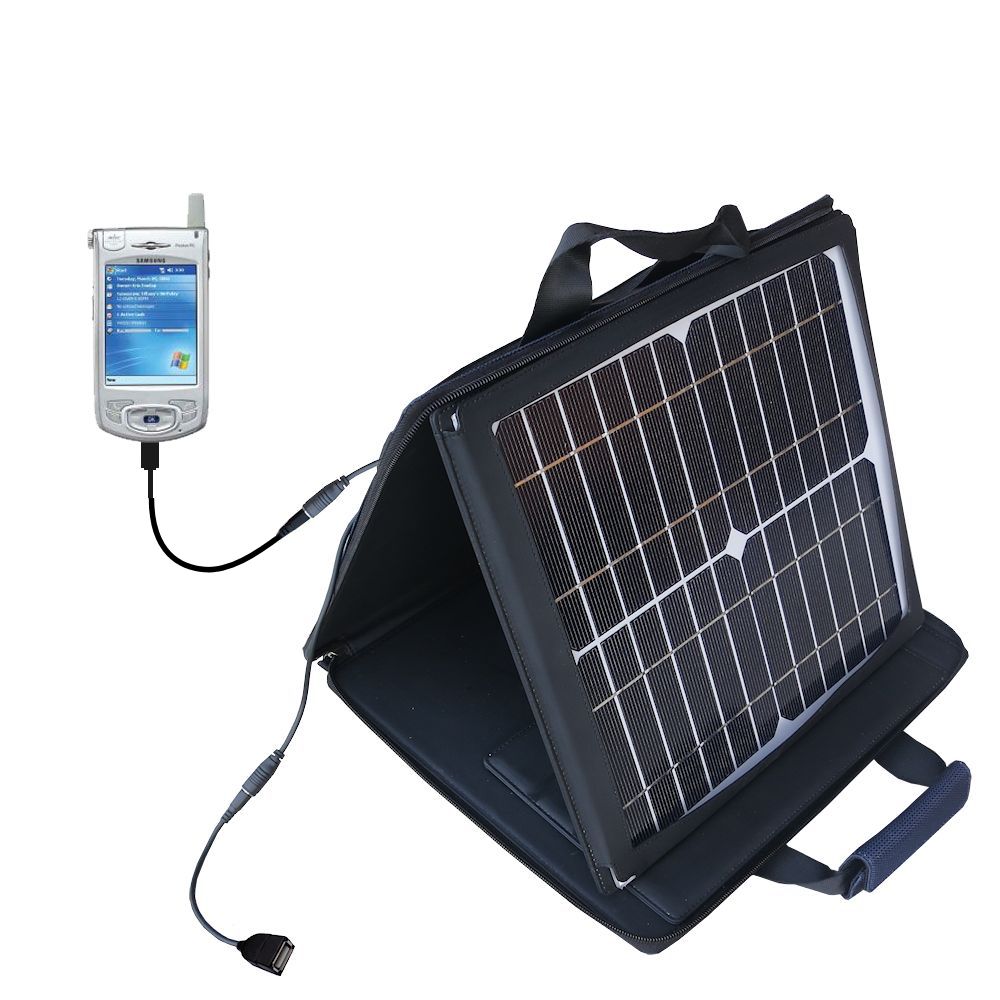 SunVolt Solar Charger compatible with the Samsung SPH-i700 and one other device - charge from sun at wall outlet-like speed