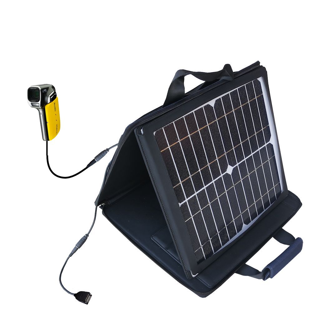 SunVolt Solar Charger compatible with the Sanyo Xacti CA102 / VPC-CA102 and one other device - charge from sun at wall outlet-like speed